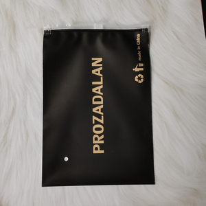 customize printed biodegradable packaging frosted black zippered plastic zipper opp packing bags for clothing storage etc