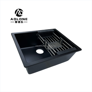 Fregadero de cocina de granito Baño de cuarzo Fregadero de cocina Lavabo de cuarzo de cocina de granito con escurridor - Product Image 4