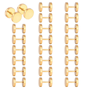 Pendientes unisex de aleación de zinc con diseño geométrico de 16 mm para regalo, joyería de moda para piercing. - Product Image 5