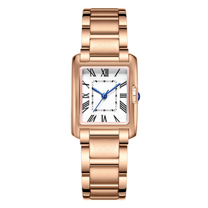 <span class=keywords><strong>Orologio</strong></span> di Lusso da <span class=keywords><strong>Donna</strong></span> al Quarzo in Acciaio Inossidabile Quadrato Impermeabile con Numeri Romani - Product Image 2