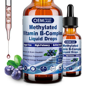 9 in 1 Methylated B <span class=keywords><strong>Complex</strong></span> Liquid Drop Methyl B Methylfolate Drops dengan Inositol Kolin TMG Vitamin C E untuk Dukungan MTHFR - Product Image 1