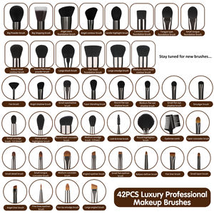 Set de <span class=keywords><strong>Pinceaux</strong></span> de Maquillage Professionnels Personnalisés EMF Haut de Gamme en Poils Synthétiques Vegans avec Manche en Bois Noir pour Marque Privée - Product Image 5