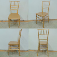 Chaise Chiavari en résine dorée empilable pour événements, en plastique PP, pour l'extérieur, vente en gros, avec coussins