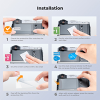 Kit de protection d'écran K&F Concept pour appareil photo Fuji, sept pièces, avec niveau de monture flash et chiffon de nettoyage sous vide pour Fuji X100V