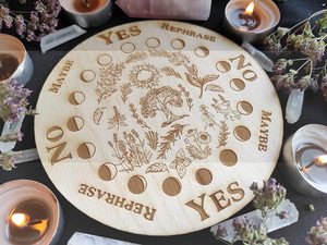 Tabla de Péndulo de Madera, Herramientas de Adivinación para Prácticas Espirituales y Ocultas, Decoración de Altar para Brujas y Wiccanas, Tabla de Adivinación - Product Image 4