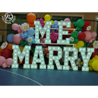 Lettres lumineuses géantes RGB personnalisables « Merry Me » avec support, 1,2 m, pour décoration de demande en mariage