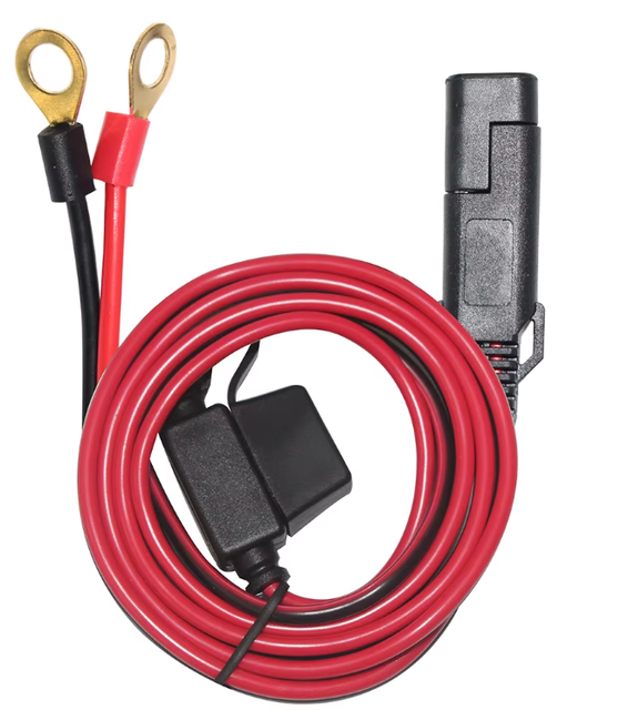 18AWG SAE Extension Cable with O Ring Terminal for Car Battery Charging Solar Panel 12V