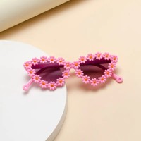 Fashion Summer Love Heart Shaped Unisex Kids Macaron Color Daisy UV400 Protection Kids Sunflower Festival Sunglasses