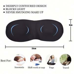Masque de sommeil 3D stéréo occultant noir unisexe, portable pour le voyage, avec logo personnalisé, vente en gros - Product Image 3