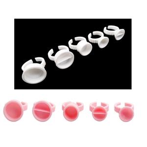 100 pièces en gros, anneaux en plastique pour colle, différentes tailles et styles, anneaux pour colle à cils, emballage personnalisé, anneaux pour colle pour extensions de cils - Product Image 2