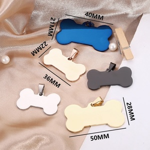 Ewang Stainless Steel Dog Tag <b>Pins</b> Blank Metal Crafts with Laser Words Customizable Dog Tags - Product Image 3