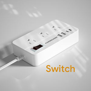 Protector de Sobretensión con Certificación FCC, 15A, 1875W, 6 Tomas de CA, 2 Puertos USB C, Enchufe Angulado Delgado, ABS, PC, Protección Contra Sobrecarga - Product Image 2