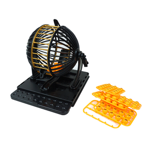 Machine de loterie de <span class=keywords><strong>bingo</strong></span> noir en plastique de qualité supérieure complète avec boules et cartes pour jeu de fête en famille - Product Image 2