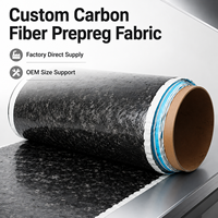 Tissu préimprégné en fibre de carbone 12K coupé, texture forgée, résine époxy avec film de protection, tissu préimprégné en fibre de carbone personnalisé