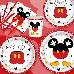 ミッキーミニーマウステーマパーティー用品ペーパープレートナプキンカップフォーク使い捨て食器セット子供の誕生日デコレーション