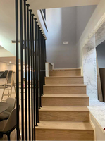 Marches d'escalier en chêne préfini avec bord arrondi