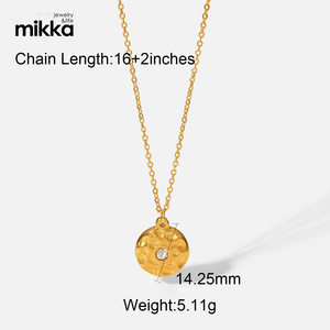 Gioielli in acciaio inossidabile catena placcata oro 18 carati cuore occhi malvagi sole con collana con ciondolo in pietra preziosa per regalo donna - Product Image 5