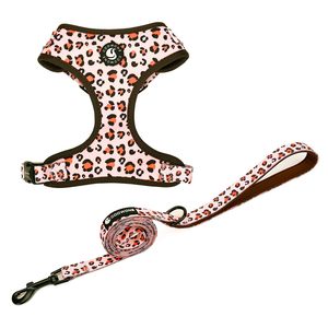 Set Harnesses Anjing dengan Pola Leopard Custom OEM, Bahan Mesh Bernapas, Dilengkapi Tali Anjing, <span class=keywords><strong>Vest</strong></span> Lembut yang Dapat Disesuaikan, Set Harnesses Anjing <span class=keywords><strong>Neoprene</strong></span> - Product Image 1