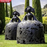 YOUFINE Fabricante personalizado Jardín al aire libre Césped Fundición Bronce Abstracto Princesa Reina Escultura Estatua