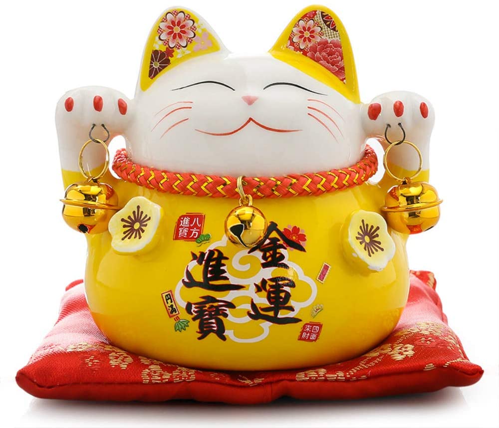 Japanese Style Ceramic Lucky Cat Piggy Bank - Attract Wealth