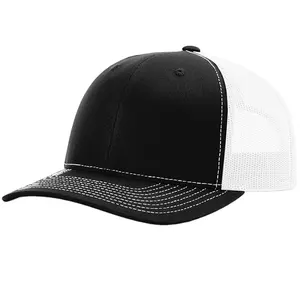 Camionista di alta qualità ricamato in bianco 6 pannelli personalizzati Richardson 112 berretti da Baseball in rete per cappello da camionista da uomo