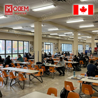 Ensemble de mobilier de cantine MINYI BOW Canada en promotion : table et chaise en bois pour restaurant et mobilier de restaurant moderne
