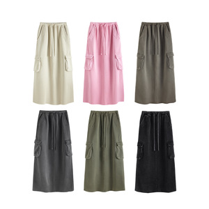 Design alla moda <span class=keywords><strong>camicie</strong></span> sportive sportive da donna di alta qualità autunno <span class=keywords><strong>Etro</strong></span> Wash Casual a trapezio gonne in pile lunghe mezza sottoveste - Product Image 6