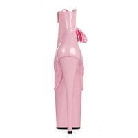 Bottes à lacets personnalisées en PU, talon haut de 20 cm, plateforme épaisse, bout ouvert, ajustables, pour studios de danse et événements