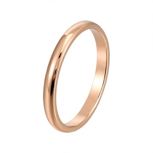 Minimalist High Polishing Stainless Steel Bead Stacking Gold <b>Ring</b> for <b>Couple</b> - Product Image 2