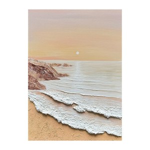 Handmade Textured Seascape Oil <b>Painting</b> Abstract Art Wall Hanging <b>For</b> Living Room Entryway Decor Unframed Pure Hand Drawn - Product Image 2