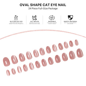 <span class=keywords><strong>Uñas</strong></span> Postizas AIERFEI <span class=keywords><strong>de</strong></span> Gel Suave, Alta Calidad, Ovaladas, Efecto Ojo <span class=keywords><strong>de</strong></span> Gato, Reutilizables, Acabado Camaleón, Color Madera <span class=keywords><strong>de</strong></span> Palisandro, OEM/ODM - Product Image 4