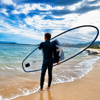 Nouvelle planche de paddle transparente en polycarbonate (SUP) pour le surf, le paddle et la dérive