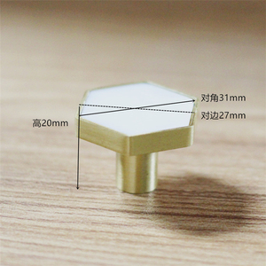 Hexagone Laiton Naturel Rose Quartz Cristal Poignée De Luxe Bouton De Tirage pour Meubles Armoire Porte Tiroir Cuisine et Armoire Boutons - Product Image 4