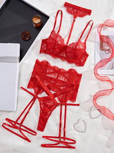 Son moda kirpik dantel Push up sütyen 3 adet 2024 iç çamaşırı seti - Product Image 5