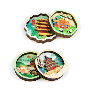 Universidad personalizada/ciudad turística/empresa recuerdo madera nevera pegatina aniversario recuerdo 3D nevera Imanes - Product Image 1