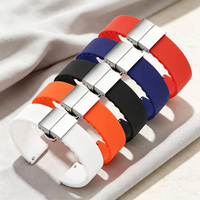 Bracelet en silicone étanche de qualité supérieure 14mm 16mm 18mm Bracelet de montre en caoutchouc avec fermoir papillon en acier inoxydable 20mm 22mm 24mm