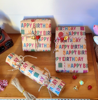 Rouleau de papier d'emballage kraft coloré couché de 80 grammes, 50*70cm, pour fêtes d'anniversaire, baby shower et décorations festives