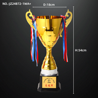 2026 JZ Trophée de football en métal de haute qualité, personnalisé, avec couvercle couronne, pour championnat sportif mondial