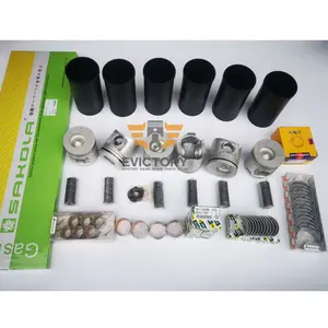 Para Mitsubishi FORKLIFT 6D16T 6D16-T, kit de revisión, juego de revestimiento de anillo de pistón, kit completo de juntas, rodamiento pequeño principal