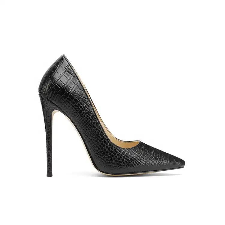Zapatos de tacón de aguja con logotipo personalizado para mujer, tacones de aguja de Punta puntiaguda, Sexy, color negro, talla 45, 2022
