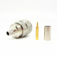 50 Ohm N-Typ Stecker Crimpverbinder aus Edelstahl für LMR240-Kabel