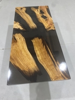 Dessus de table en résine époxy sur mesure en bois d'olivier Dessus de table à café en bois d'olivier Dessus de table en bois époxy
