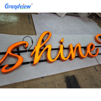Panneau publicitaire pour entreprise, enseigne murale 3D, logo lumineux LED, enseigne à lettres, enseigne lumineuse LED extérieure personnalisée pour devanture de magasin