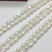Perles de culture d'eau douce naturelles Ziyue Zhuji, perles baroques en forme de pomme de terre de 8 mm, polies double face, pour la fabrication de bijoux