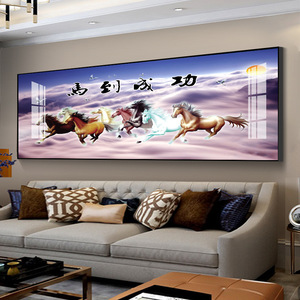 Hayvan duvar dekoratif tablolar 6 atlar Metal ahşap çatkı duvar sanat dekorasyon boyama ile kristal porselen koşu - Product Image 5