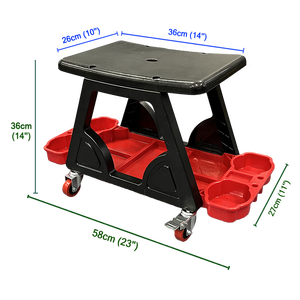 Tabouret mécanique polyvalent M/L Poulies de chaise Tabourets Tabouret de garage roulant avec plateau à outils Rangement - Product Image 2