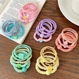 Women Colorful Hair Ties Set <strong>Braided</strong> Elastic Bands with Beads and Hearts Adorable <strong>Accessories</strong> for Daily Hairstyling and Events - Product Image 5