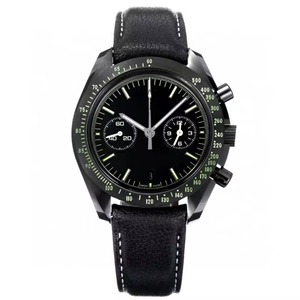 Montre mécanique automatique classique de luxe pour homme, cadran en céramique noir, cristal saphir, chronographe, calendrier - Product Image 2