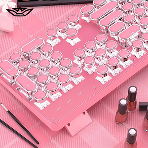 Lvkidron Retro <span class=keywords><strong>Steampunk</strong></span> Có Dây Bàn Phím Cơ Khí RGB Backlit USB Giao Diện Tiếng Anh Cho Máy Tính Xách Tay Sử Dụng E-Thể Thao Màu Xanh Lá Cây Trục Trò Chơi - Product Image 3