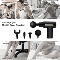 Pistolet de massage musculaire profond portable, mini masseur musculaire, 6 niveaux de vitesse, rechargeable, appareil de relaxation corporelle portable avec 4 têtes